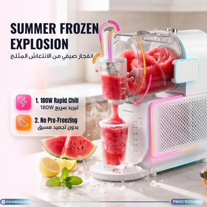 Powerology Fresh Slushie & Ice Cream Maker 1.5L – White