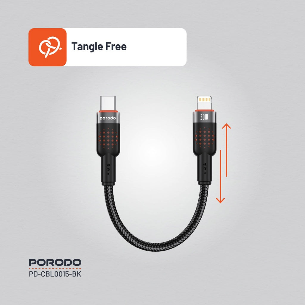 Porodo Braided USB-C to Lightning Fast Charging Cable
