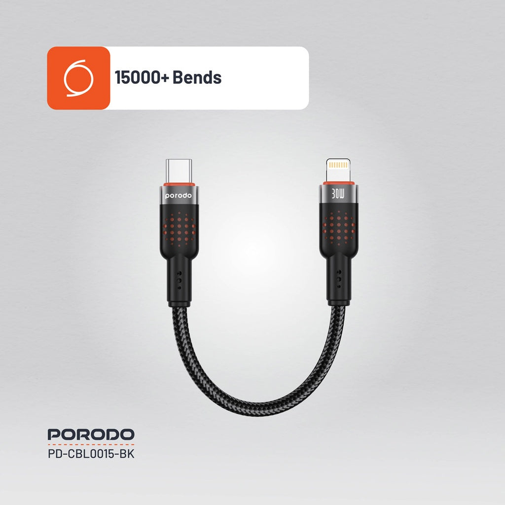 Porodo Braided USB-C to Lightning Fast Charging Cable