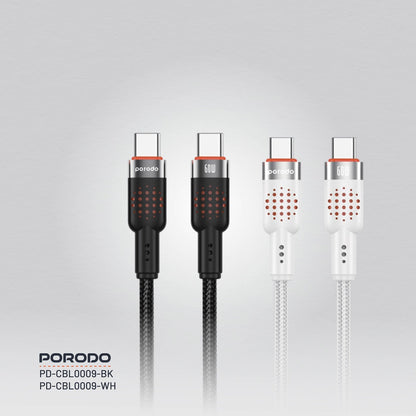Porodo USB C to USB C Aluminum Braided Fast Charging Cable