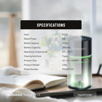 Porodo Valencia Smart Aroma Diffuser - Black PDADIFFD3BK