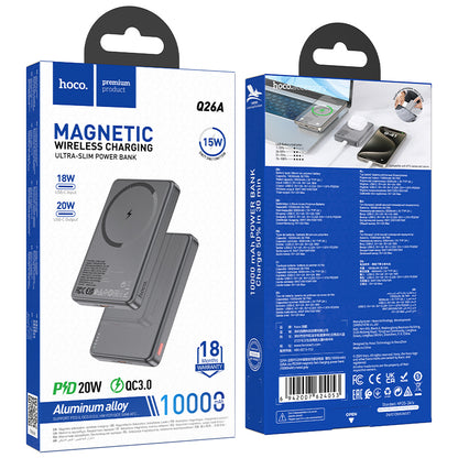 HOCO POWER BANK MAGNETIC Q26A FAST CHARGE 10000MAH PD TYPE-C 20W - Saif Al Najmi Kw