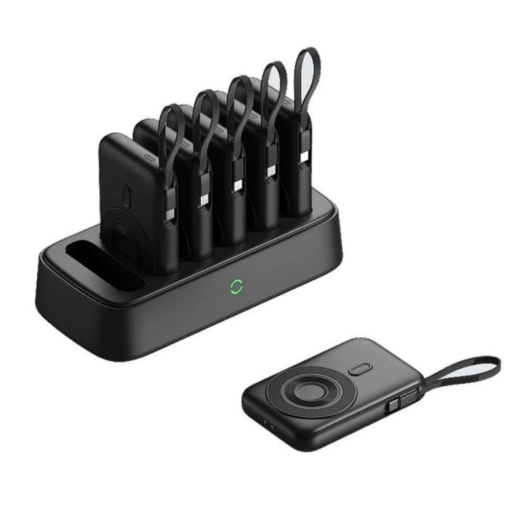 GIZZY 6-in-1 / 3-in-1 Magnetic Charging Station with 10000mAh Power Banks & 15W Wireless Charging – Black