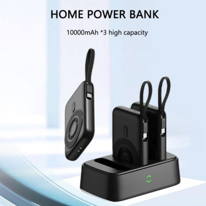 GIZZY 6-in-1 / 3-in-1 Magnetic Charging Station with 10000mAh Power Banks & 15W Wireless Charging – Black