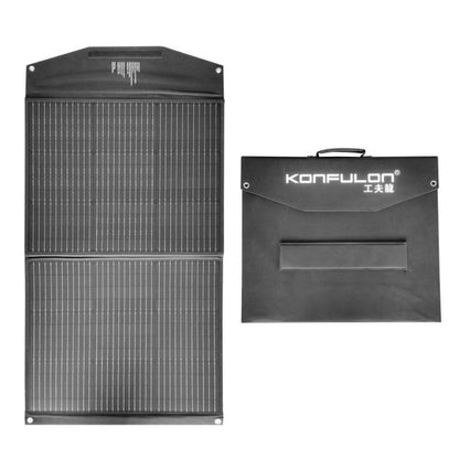 Konfulon SH04 100W Foldable Waterproof Solar Panel with USB, 20W PD Type-C & DC Output – Black