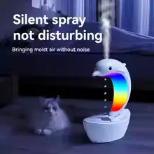 Hugar Dolphin Anti Gravity Humidifier - Aromatherapy Machine, Night Light, Bass Bluetooth Speaker - Saif Al Najmi Kw