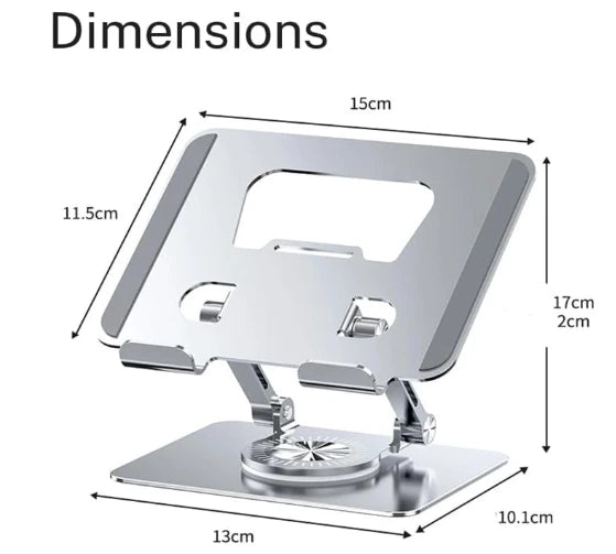 DRAGON SLAY Heavy Duty Tablet Stand - Adjustable Height & Angle, 360° Rotate for 4-12 Inch Tablets & Phones (J18) - Space Grey - Saif Al Najmi Kw
