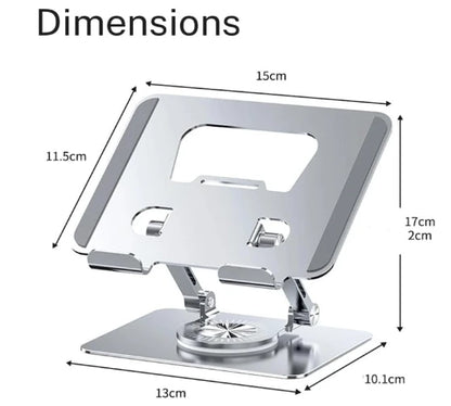 DRAGON SLAY Heavy Duty Tablet Stand - Adjustable Height & Angle, 360° Rotate for 4-12 Inch Tablets & Phones (J18) - Space Grey - Saif Al Najmi Kw