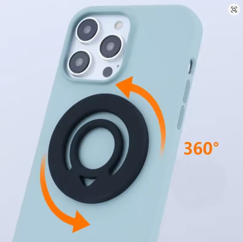 MagSafe Phone Ring Holder – Magnetic Silicone Strap for iPhone & Samsung