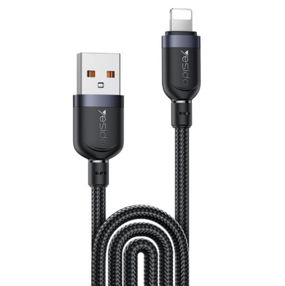 Yesido CA134L USB to 8-Pin Charging Data Cable – 3M, 12W (Black)