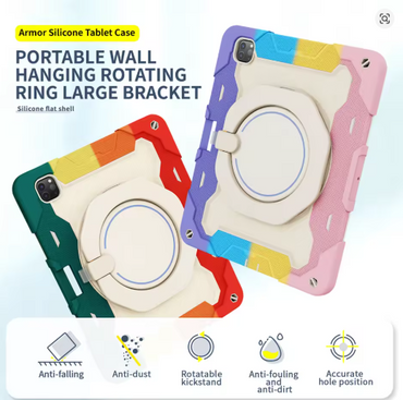 Heavy-Duty Shockproof ipad Case with 360° Rotating Kickstand & Hand Strap –Samsung Models
