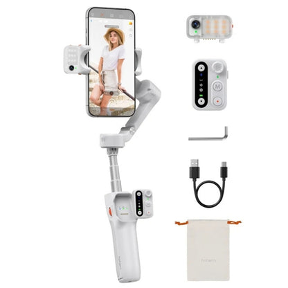Hohem iSteady V3 3-Axis Smartphone Gimbal with Magnetic AI Tracker, Fill Light & Extension Rod