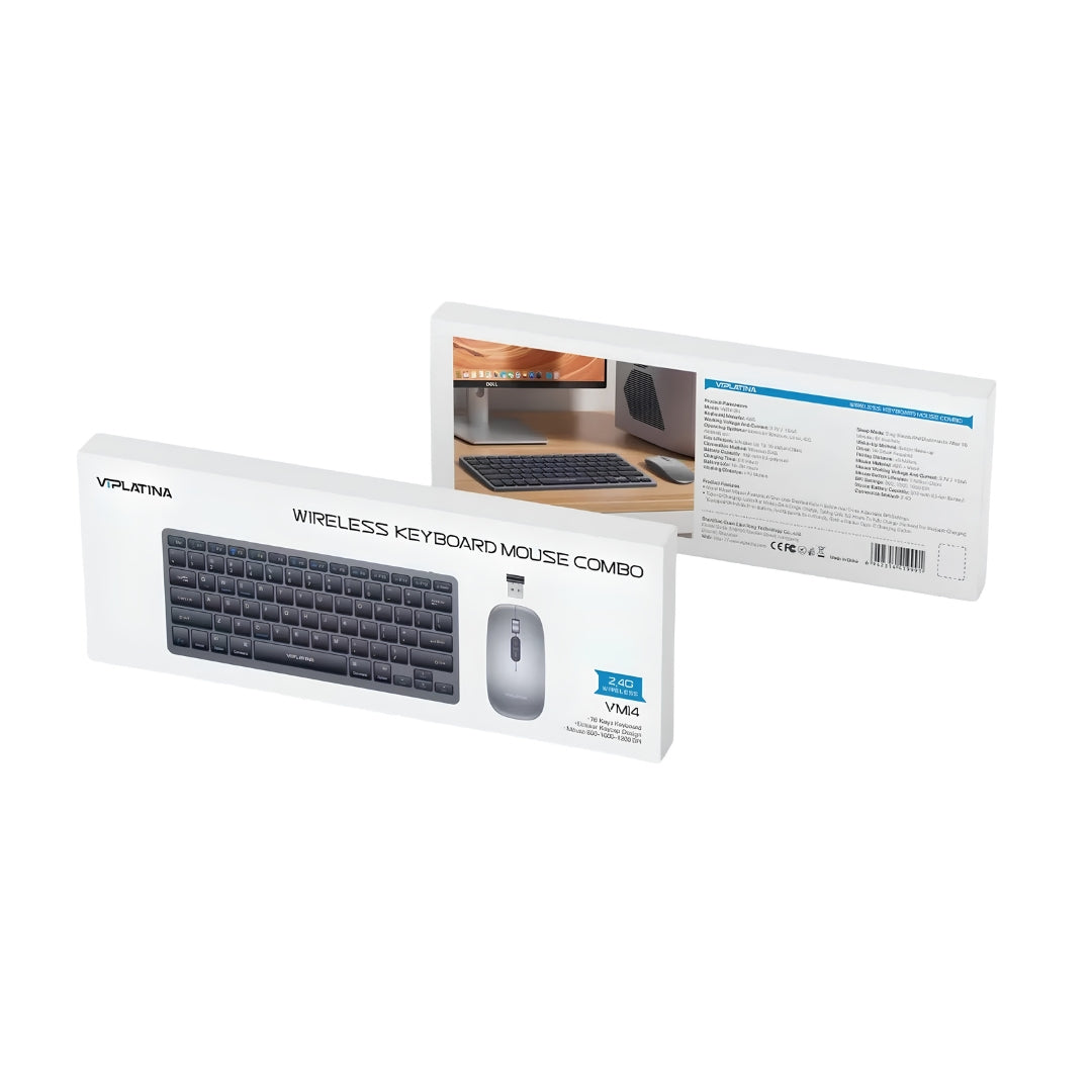 VIPLATINA VM14 Wireless Keyboard & Mouse Combo – 2.4G Plug & Play