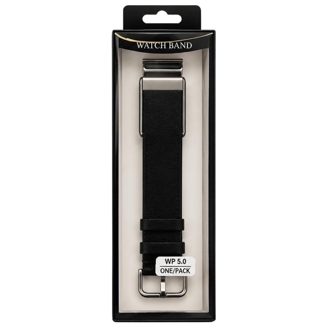 Classic Leather-Style Watch Band – Brown / Black