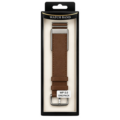 Classic Leather-Style Watch Band – Brown / Black