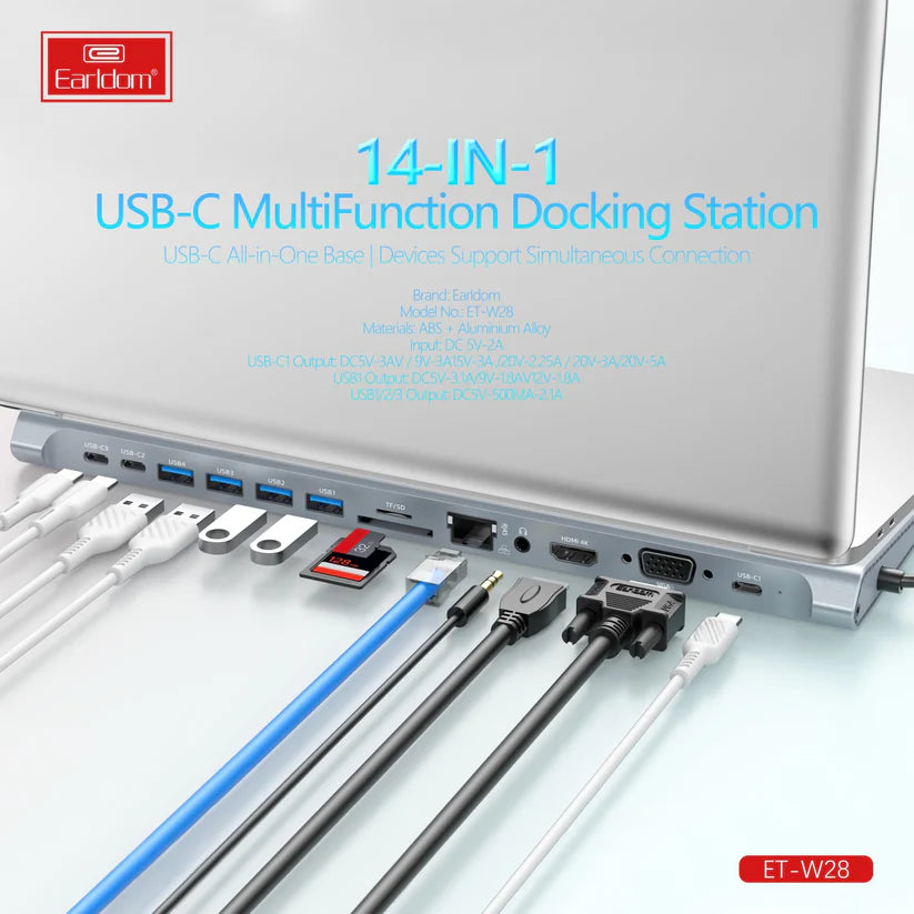 Earldom ET-W28 14-in-1 USB-C Hub
