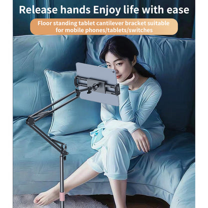 YESIDO 360°Rotating Silicone Collet Floor Standing Tablet Cantilever Bracket Desktop Lazy Man Stand-  C295