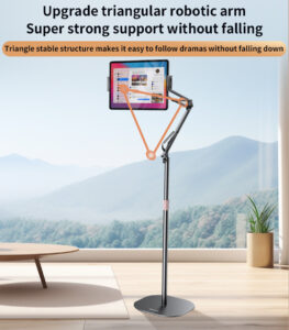 YESIDO 360°Rotating Silicone Collet Floor Standing Tablet Cantilever Bracket Desktop Lazy Man Stand-  C295