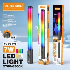 Plokama VL-06 Pro RGB Light Stick — Rechargeable 7W