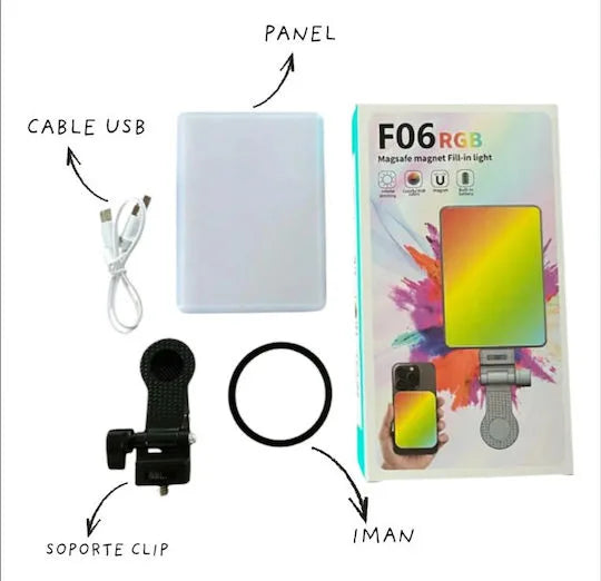 Roza F06 RGB Selfie Light – 40 LED MagSafe Ring Light for Mobile