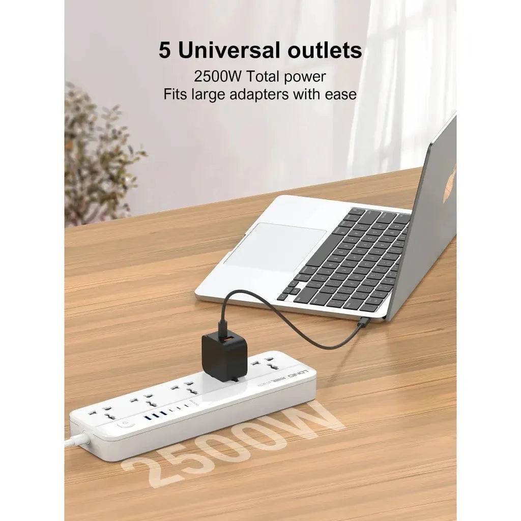 LDNIO SC5614C 5 AC Outlets Universal Power Strip – USB-A/USB-C 2M
