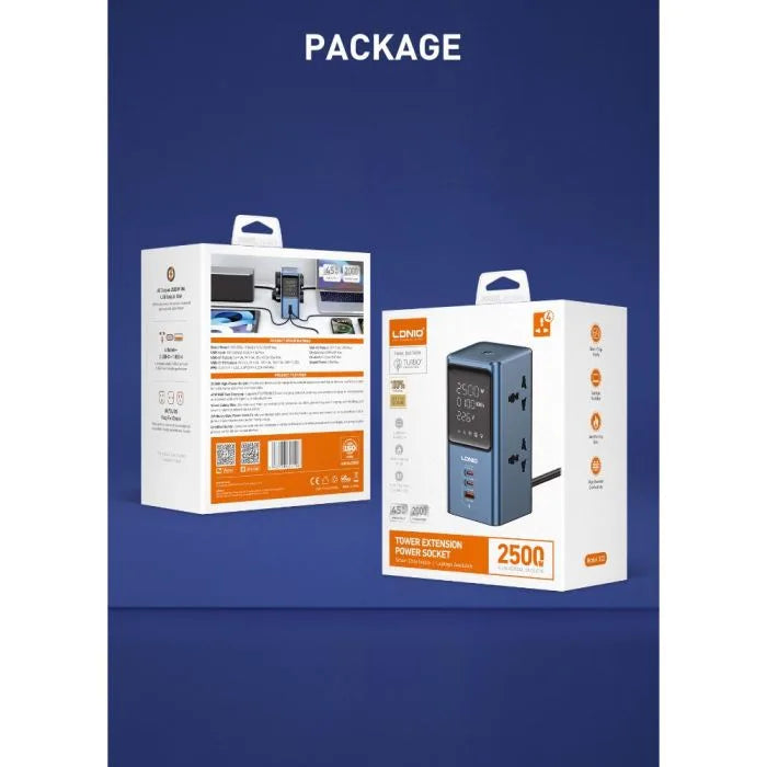 LDNIO 45W Power Strip — 4 Universal Outlets + 3 USB Ports