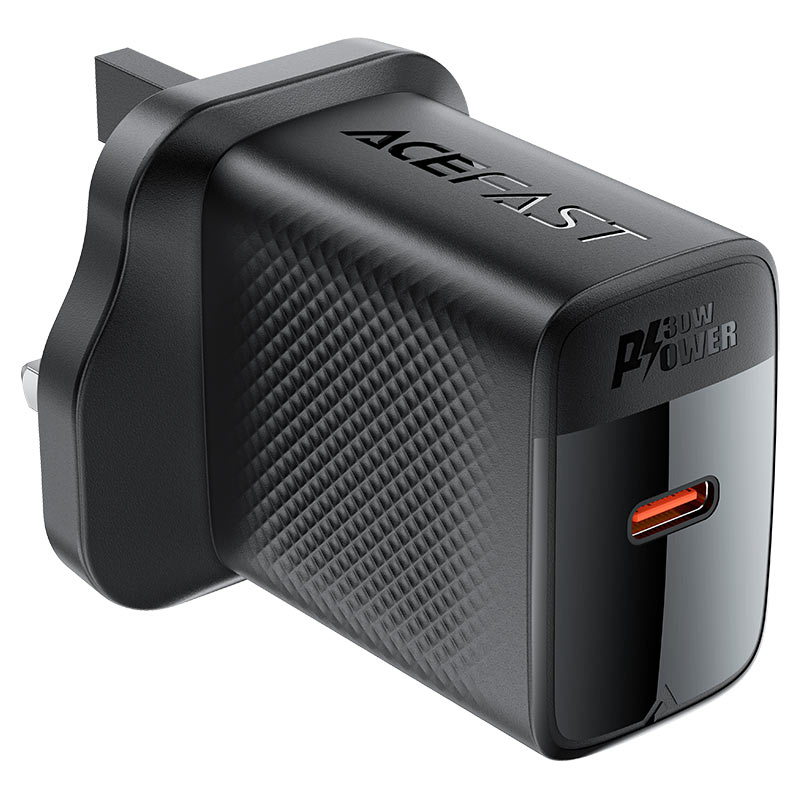 شاحن حائط سريع الشحن من Acefast A103 GaN - 30 واط PD، 1 × USB-C (قابس المملكة المتحدة) 