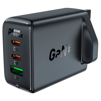 Acefast A44 GaN 65W Fast Charger – UK Plug with 3 Ports - Saif Al Najmi KwChargersACEFASTSaif Al Najmi KwBlackAcefast A44 GaN 65W Fast Charger – UK Plug with 3 Ports