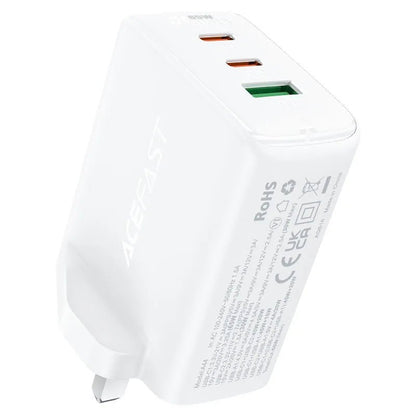 Acefast A44 GaN 65W Fast Charger – UK Plug with 3 Ports - Saif Al Najmi KwChargersACEFASTSaif Al Najmi KwWhiteAcefast A44 GaN 65W Fast Charger – UK Plug with 3 Ports