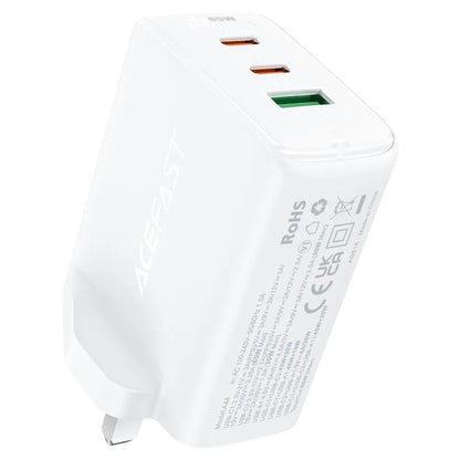 Acefast A44 GaN 65W Fast Charger – UK Plug with 3 Ports