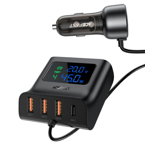 Acefast Fast Charge Car HUB Charger B11 (1xUSB-C+3xUSB-A) 138W - Saif Al Najmi Kw