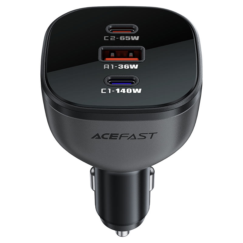 شاحن سيارة Acefast B14 بقوة 165 واط PD3.1 – محول شحن سريع بثلاثة منافذ 