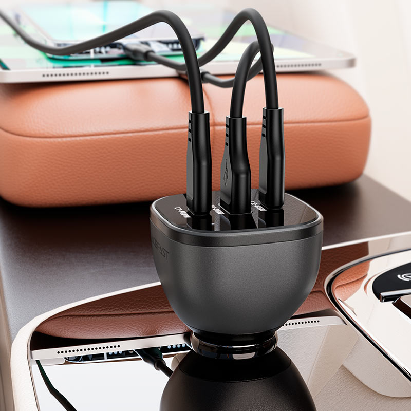 Acefast B14 Car Charger 165W PD3.1 – 3 - Port Fast Charging Adapter - Saif Al Najmi KwCar ChargersACEFASTSaif Al Najmi KwAcefast B14 Car Charger 165W PD3.1 – 3 - Port Fast Charging Adapter