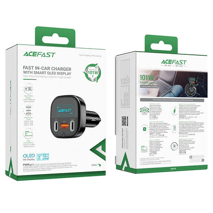 Acefast B5 101W Car Charger – Triple Port Fast Charging Adapter