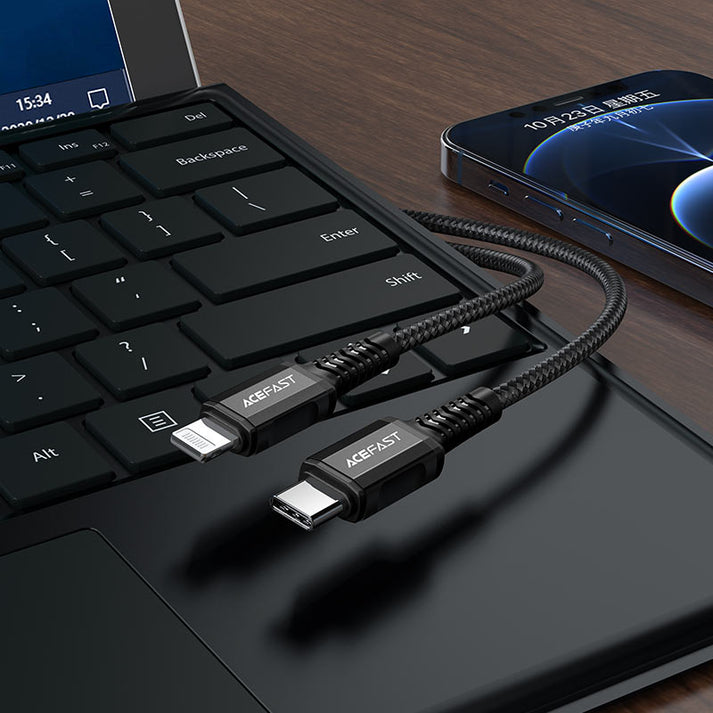 Acefast C1 - 01 USB - C to Lightning Charging & Data Cable – Aluminum Alloy - Saif Al Najmi KwData CablesACEFASTSaif Al Najmi KwAcefast C1 - 01 USB - C to Lightning Charging & Data Cable – Aluminum Alloy