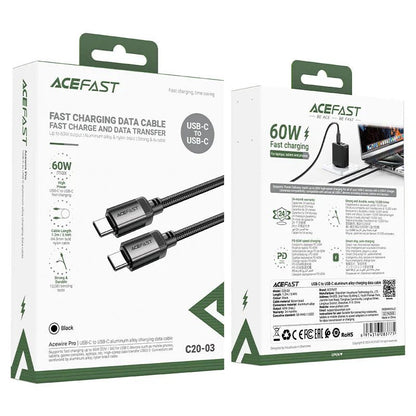 Acefast C20 - 03 USB - C to USB - C 1.2M Charging & Data Cable – 60W - Saif Al Najmi KwData CablesACEFASTSaif Al Najmi KwAcefast C20 - 03 USB - C to USB - C 1.2M Charging & Data Cable – 60W