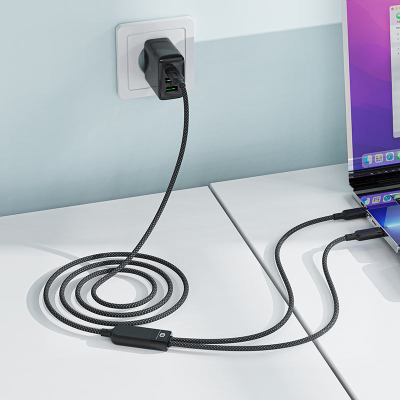Acefast C5-11 USB-C to 2xUSB-C Cable – 100W Fast Charge | 1.2m