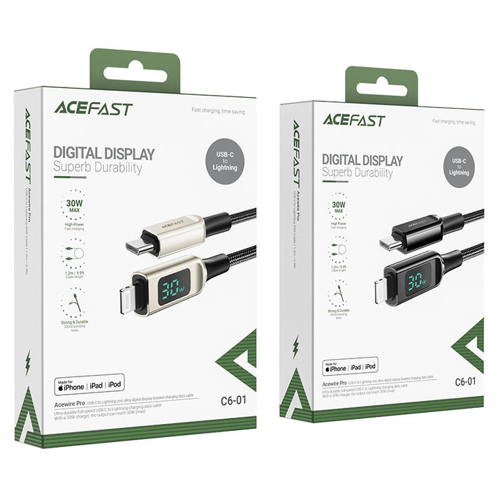 Acefast C6 - 01 USB - C to Lightning Cable – Fast Charging & Data - Saif Al Najmi KwData CablesACEFASTSaif Al Najmi KwBlackAcefast C6 - 01 USB - C to Lightning Cable – Fast Charging & Data
