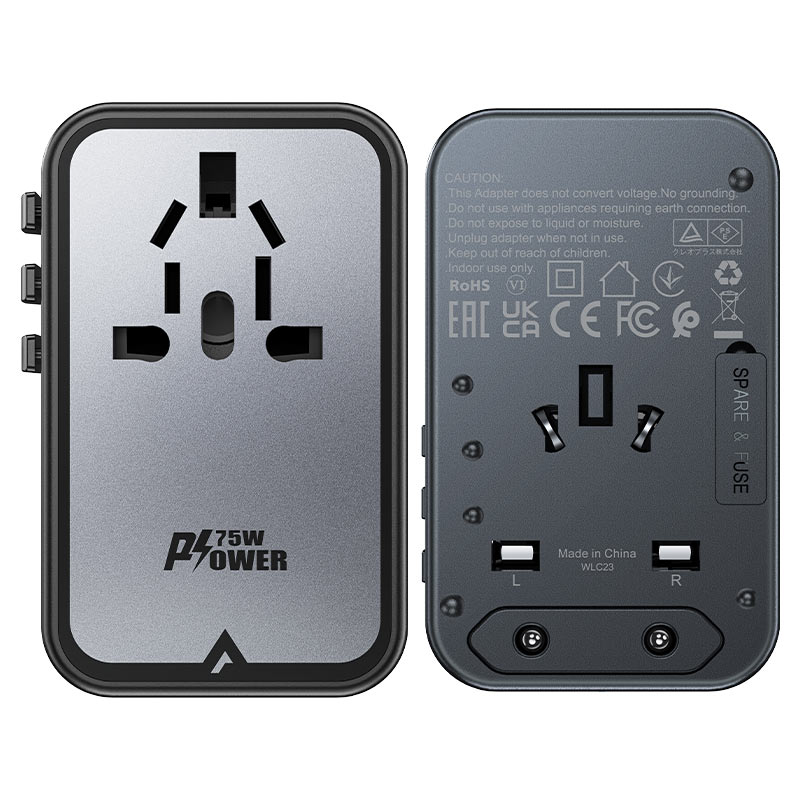محول شحن Acefast Z1 GaN - 2300 واط + 75 واط PD (3 × USB-C + 2 × USB-A) 