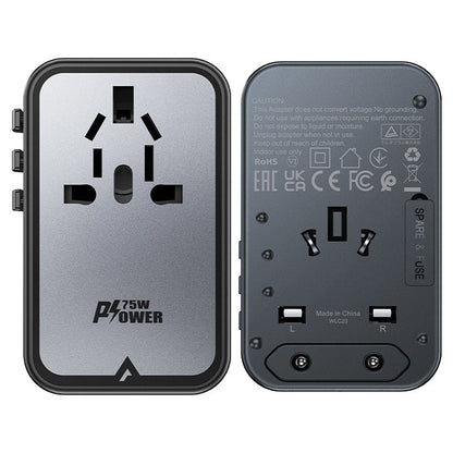 محول شحن Acefast Z1 GaN - 2300 واط + 75 واط PD (3 × USB-C + 2 × USB-A) 