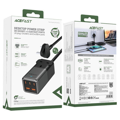 Acefast Fast Charge Power Strip Z3 PD75W GaN (3xUSB-C+2xUSB-A) - Saif Al Najmi Kw