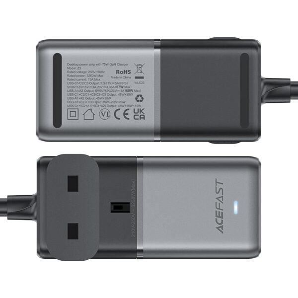 Acefast Fast Charge Power Strip Z3 PD75W GaN (3xUSB-C+2xUSB-A) - Saif Al Najmi Kw