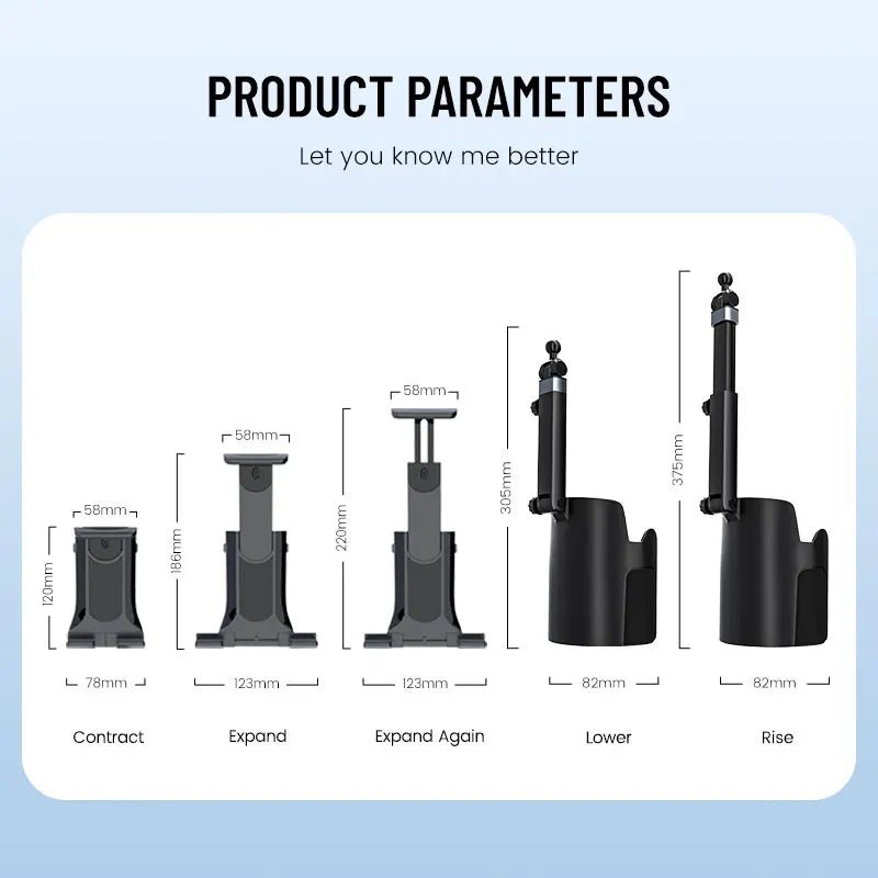 Adjustable Arm Car Cup Tablet Holder – 360° Mount for 5.5"–7.9" Devices - Saif Al Najmi KwPhone HolderSaif Al NajmiSaif Al Najmi KwAdjustable Arm Car Cup Tablet Holder – 360° Mount for 5.5"–7.9" Devices