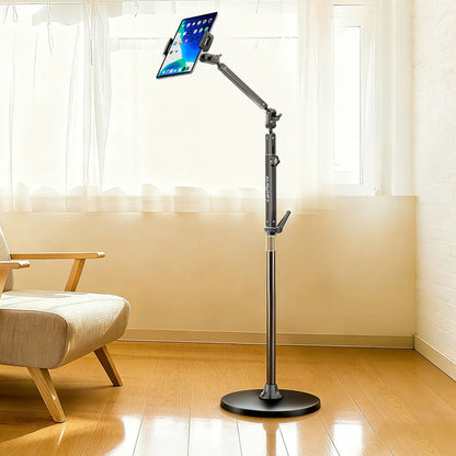 Angle Adjustable Floor Standing Metal Tablet PC Holder Stand
