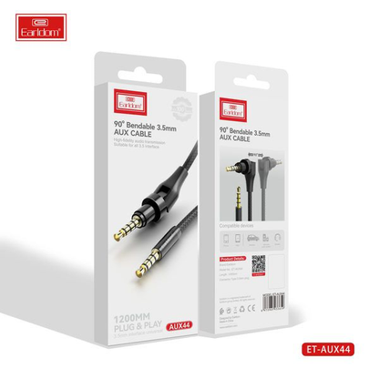 Earldom ET-AUX44 90° Bendable 3.5mm AUX Cable – 1.2M