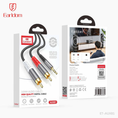 Earldom ET-AUX81 3.5mm to RCA Audio Cable – 1.5M