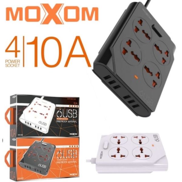 Moxom KH-63 Power Strip 4 Socket 6 USB 3.4A Kuwait