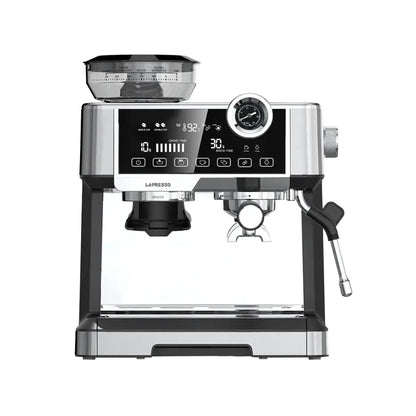 Lepresso Dual Boiler Espresso Machine with Conical Grinder & Pressure Gauge