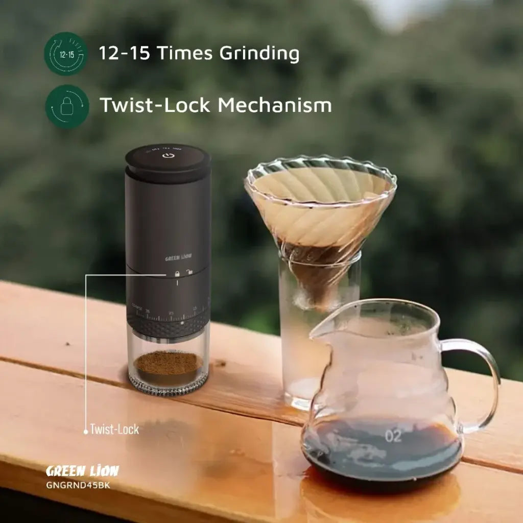 Green Lion Grind Pro Coffee Grinder — Rechargeable 12500 RPM