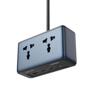 LDNIO 45W GaN Power Strip – 2 Outlets + 3 USB Ports
